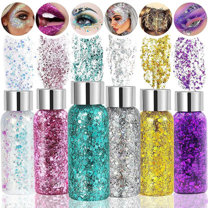 9 Pack Face & Body Glitter Gel
