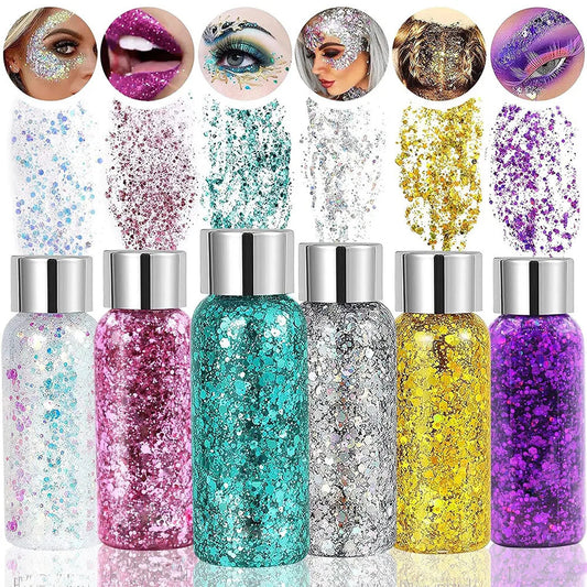 9 Pack Face & Body Glitter Gel